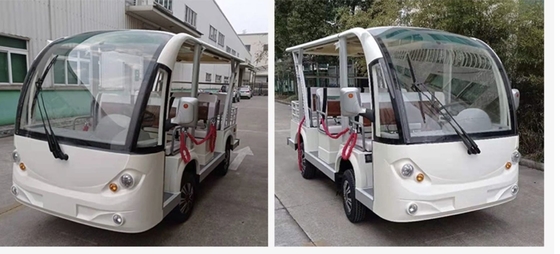 Belle conception 10 - 14 sièges Bus de navette électrique basse vitesse Voiture touristique électrique