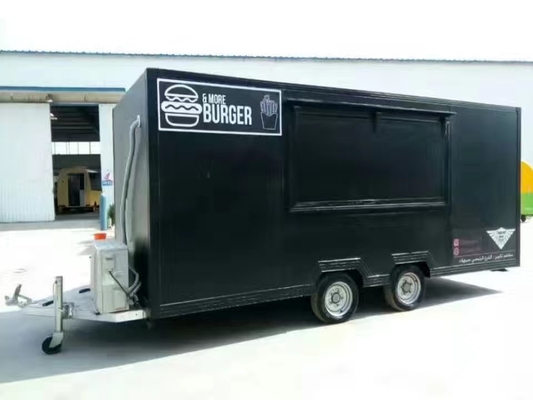 Caravanes de camions de nourriture carrées mobiles pour faire des glaces, des donuts, des pizzas et des hamburgers