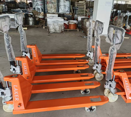 Euro Pallet Charge stable portant 2,5 tonnes Camion à palettes à main de 550 mm de large et de 1150 mm de longueur de fourchette avec roues en nylon double