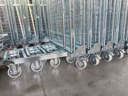 Heavy Duty 500kg Nestable Foldable Wire Mesh Roll Cage for Warehouse Logistics Storage
