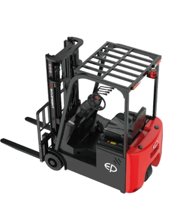 Compact de 1,5 tonne 3 roues contrepoids électrique chariot élévateur à chargement à plafond bas