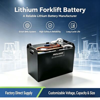 Batterie lithium-ion sûre de grande capacité, équipée d'un système de protection BMS intégré fiable, sans entretien et longue durée de vie, compatible avec la plupart des marques de chariots élévateurs
