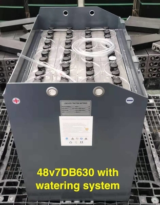 Batterie d'acide de plomb adaptée aux besoins du client de traction de 630AH 48v pour le chariot élévateur de MHE 1500 cycles de périodes