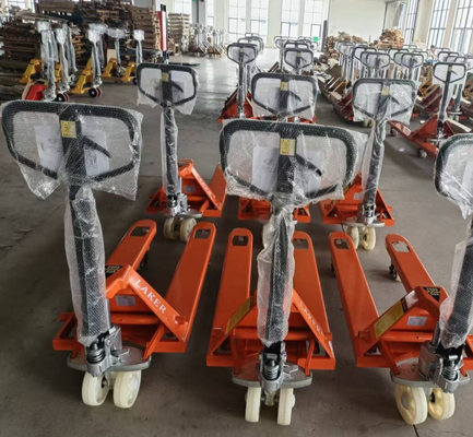 Euro Pallet Charge stable portant 2,5 tonnes Camion à palettes à main de 550 mm de large et de 1150 mm de longueur de fourchette avec roues en nylon double