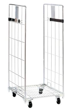 Chariot à roulettes industriel robuste CH05057 en acier Q235 à 2 côtés pour entrepôt