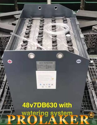 Batterie d'acide de plomb adaptée aux besoins du client de traction de 630AH 48v pour le chariot élévateur de MHE 1500 cycles de périodes
