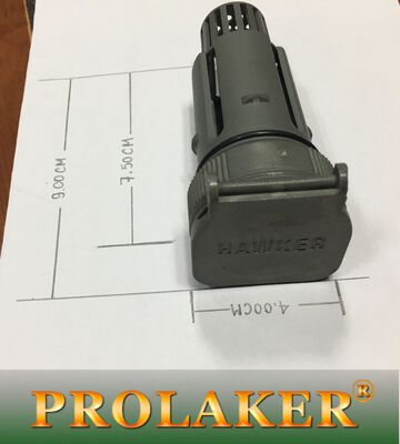 Type de panier de batterie industrielle, prise d'aération, couleur gris, taille L, longueur 92 mm