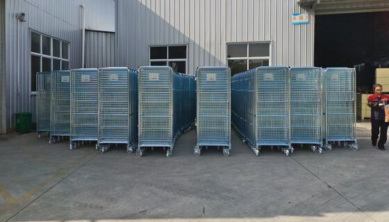 Cage à rouleaux de treillis métallique pliable instable de 500 kg pour entrepôt logistique