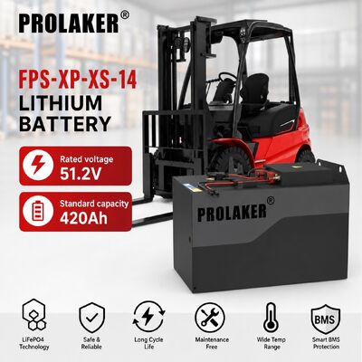 Batterie PROLAKER 51.2V 420Ah LiFePO4 pour chariot élévateur avec service cloud et indice de protection IP65 contre la poussière et l'eau pour usage industriel